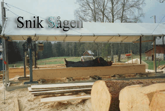 Sågning av övergrov stock på SNIKsågen